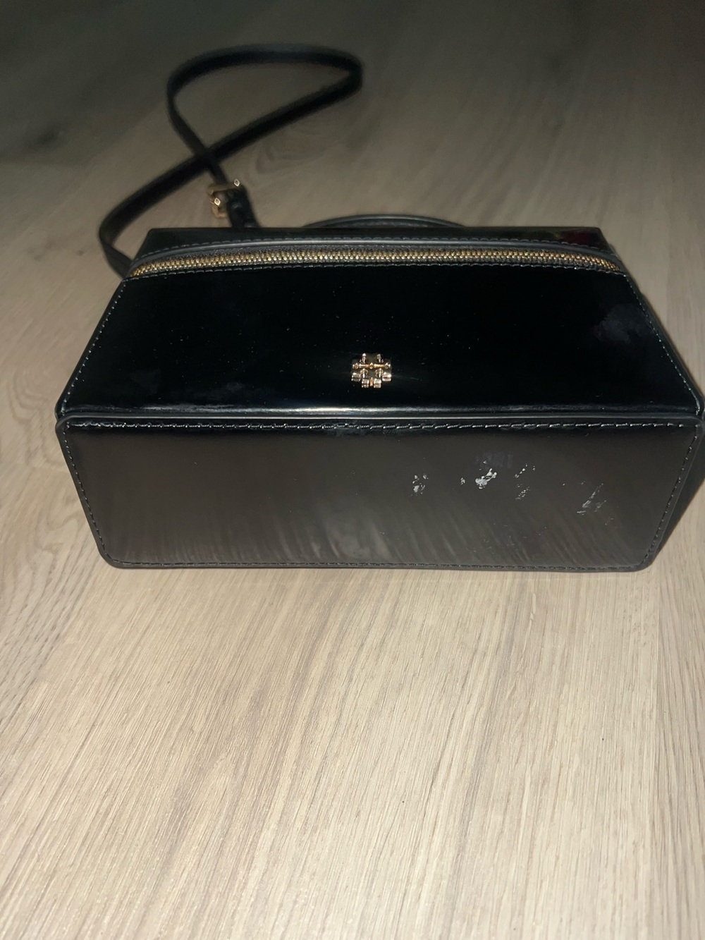 Tory Burch Emerson Smooth Vanity Black Top-Handle Box Bag - Picture 5 of 16
